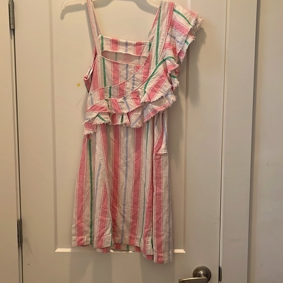 Habitual GIRL MULTI-COLOR LINEN STRIPED DRESS SIZE 16 - Picture 3 of 4